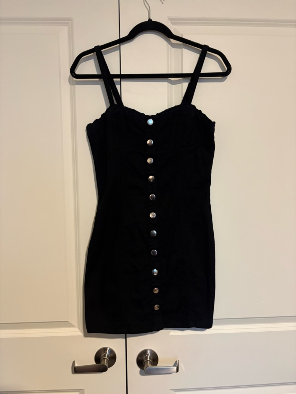 Forever 21 Black Mini Dress with Button Front